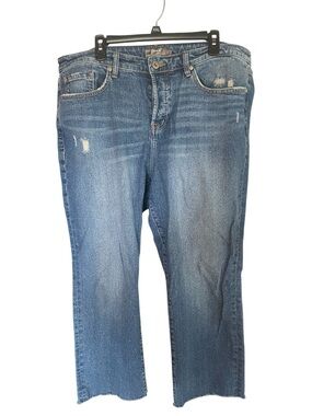 torrid Blue Denim Boyfriend Jeans with frayed end